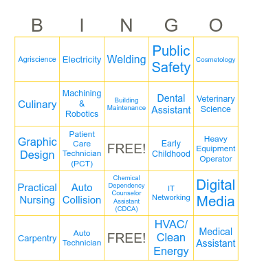 Career Bingo Card