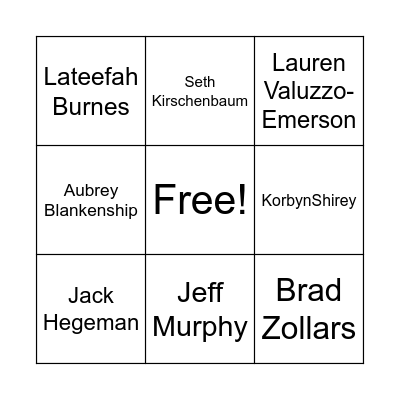 NEW AGENT BINGO Card