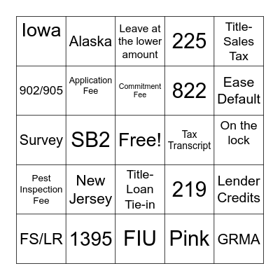 LE Review Bingo Card