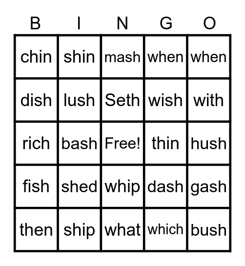 Orange BINGO Card