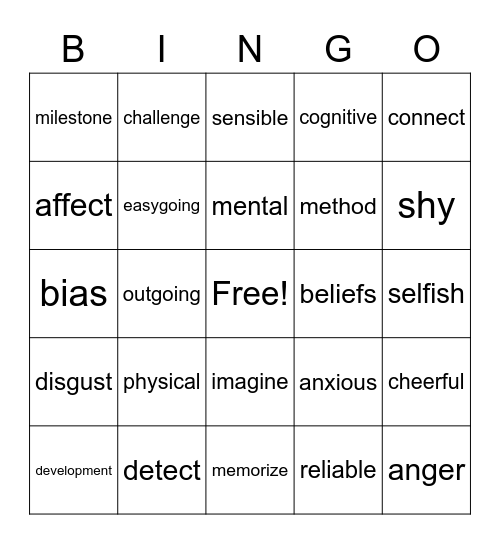 Speaking for Success Bingo Card
