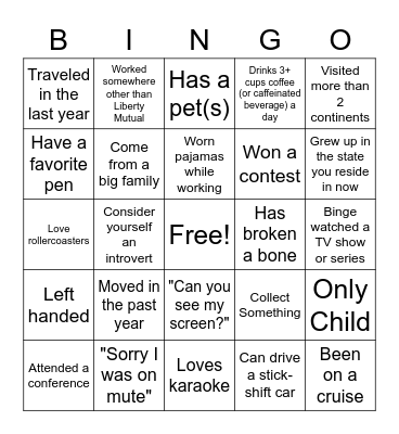 Sol Train Bingo Card