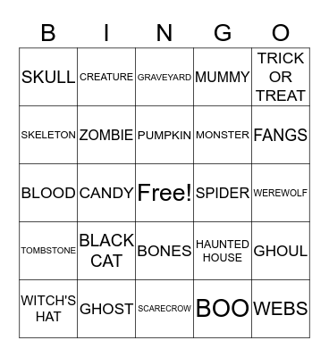 HALLOWEEN Bingo Card