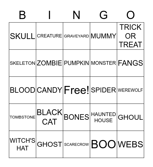 HALLOWEEN Bingo Card