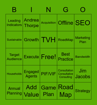 Buzzword Bingo Card