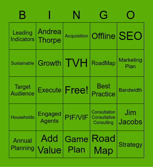 Buzzword Bingo Card