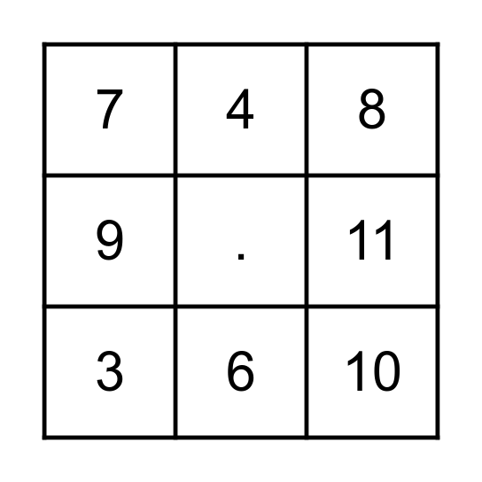 Bingo Numbers 110 Bingo Card