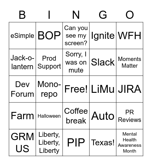 Sol Train Bingo Card