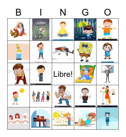 Emociones Bingo Card