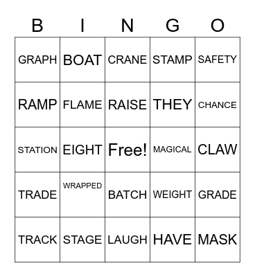 3RD  GRADE Bingo Card