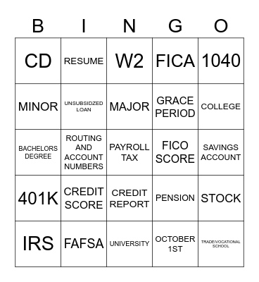 TAKE CHARGE Bingo Card