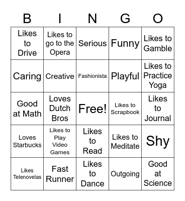 Get to Know You Bingo Card