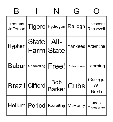Training and Documentation BINGO Card