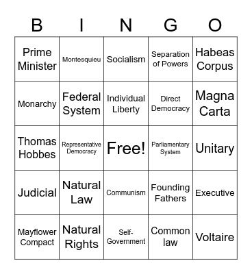 Review Bingo Card