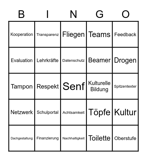 Gesamtkonferenz Bingo Card