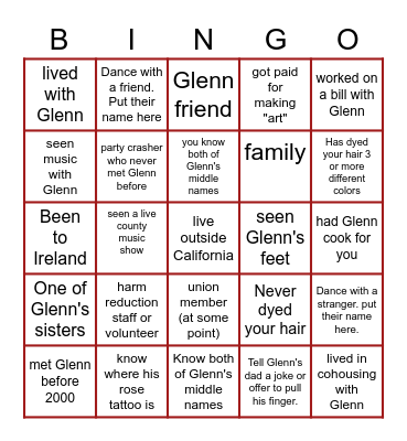 Meet and Name Someone Who Fits 1 or 2 of These Categories Bingo Card