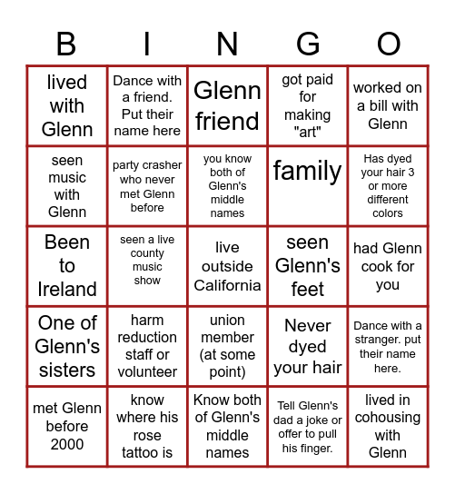 Meet and Name Someone Who Fits 1 or 2 of These Categories Bingo Card