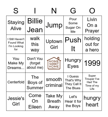 WMU HOMECOMING SINGO Bingo Card