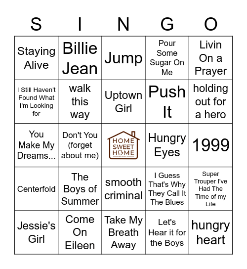 WMU HOMECOMING SINGO Bingo Card