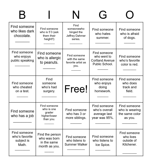 Icebreaker Bingo!! Bingo Card