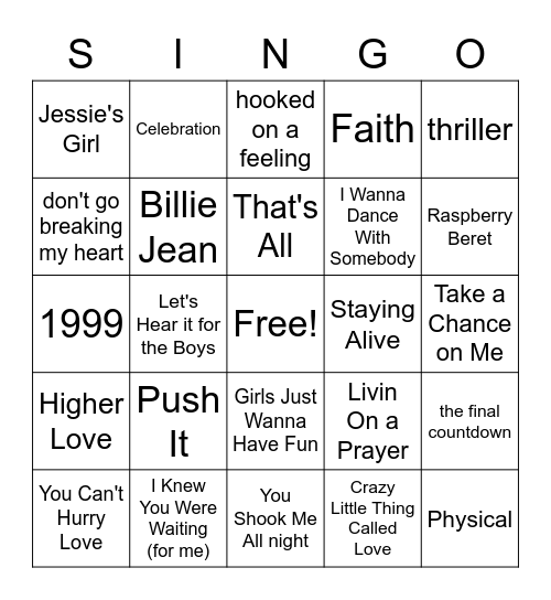 Country Bingo Card