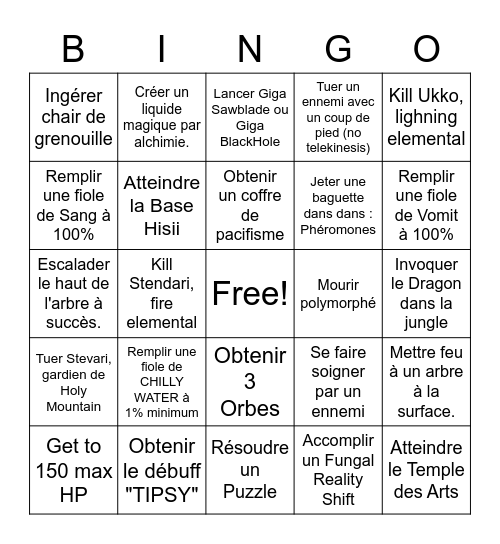Noita Bingo Card