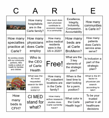 Family Medicine Residency Bingo Card