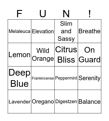 Essential Oils are Bingo Card