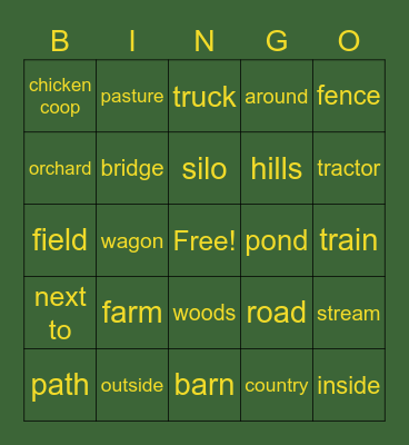 The Country Bingo Card