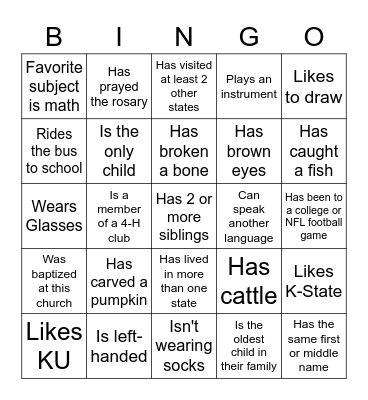Find Someone Who . . . Bingo Card