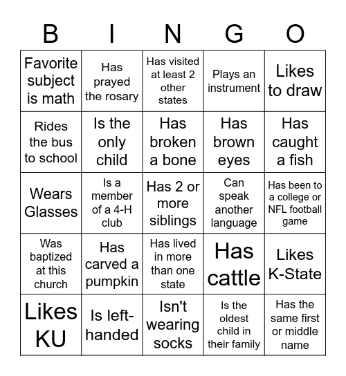 Find Someone Who . . . Bingo Card