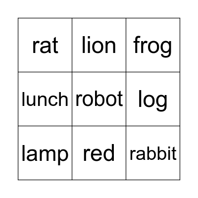 Vocabulary Bingo Card