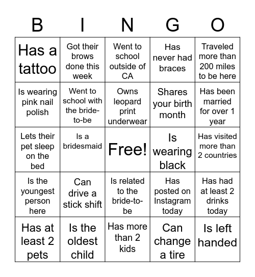 Bingo Bach Bingo Card