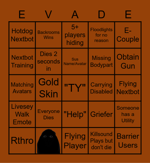 Evade Board Bingo Card