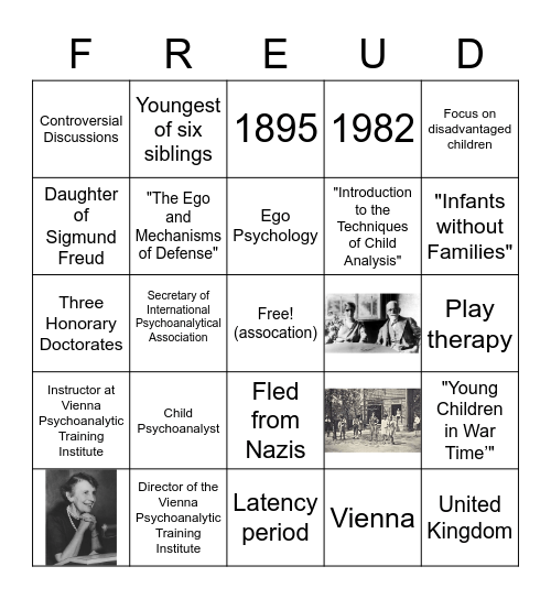 Anna Freud Bingo Card