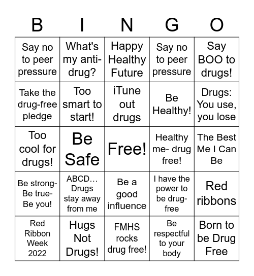 Red Ribbon Week Bingo! Bingo Card