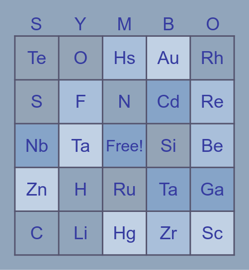 SYMBO CARD Bingo Card