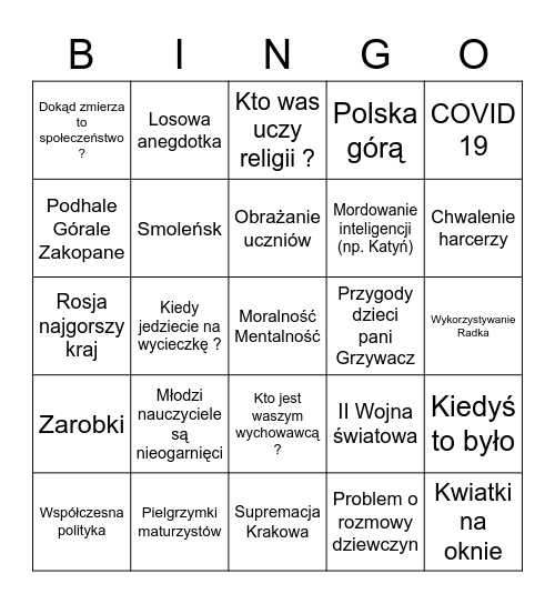 Grzywacz Bingo Card