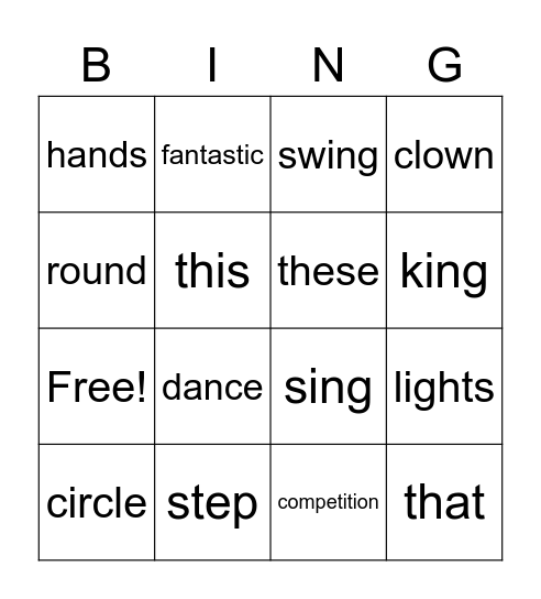 J2A Unit 2 Bingo Card