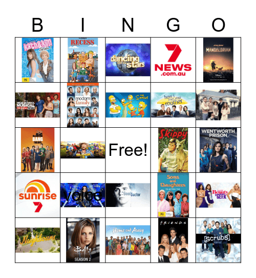 TV Shows musical bingo Card