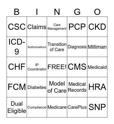 HSO Bingo Card