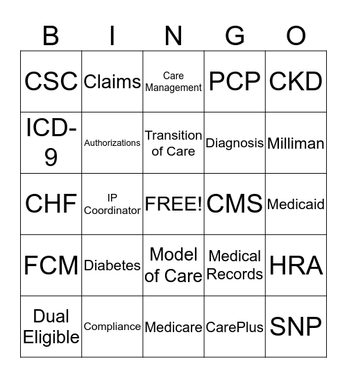 HSO Bingo Card