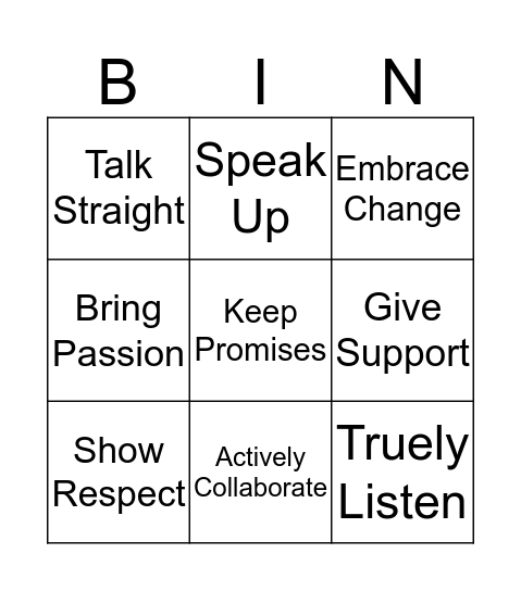 Behaviour Bingo! Bingo Card