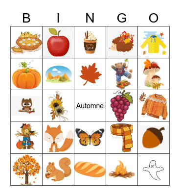 Automne Bingo Card
