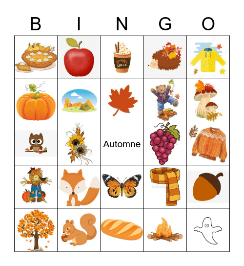 Automne Bingo Card