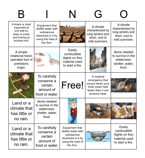 Survival Bingo Card