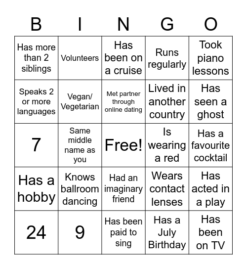 Coworker Bingo Card