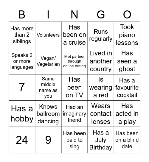 Coworker Bingo Card