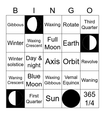 Moon Bingo Card