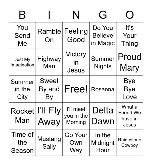 Singo MIX Bingo Card